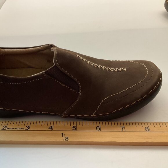 Vionic 5 Orthaheel Tech Leather Brown Slip-On Shoes Addison Moccassin Sneakers - Picture 12 of 14